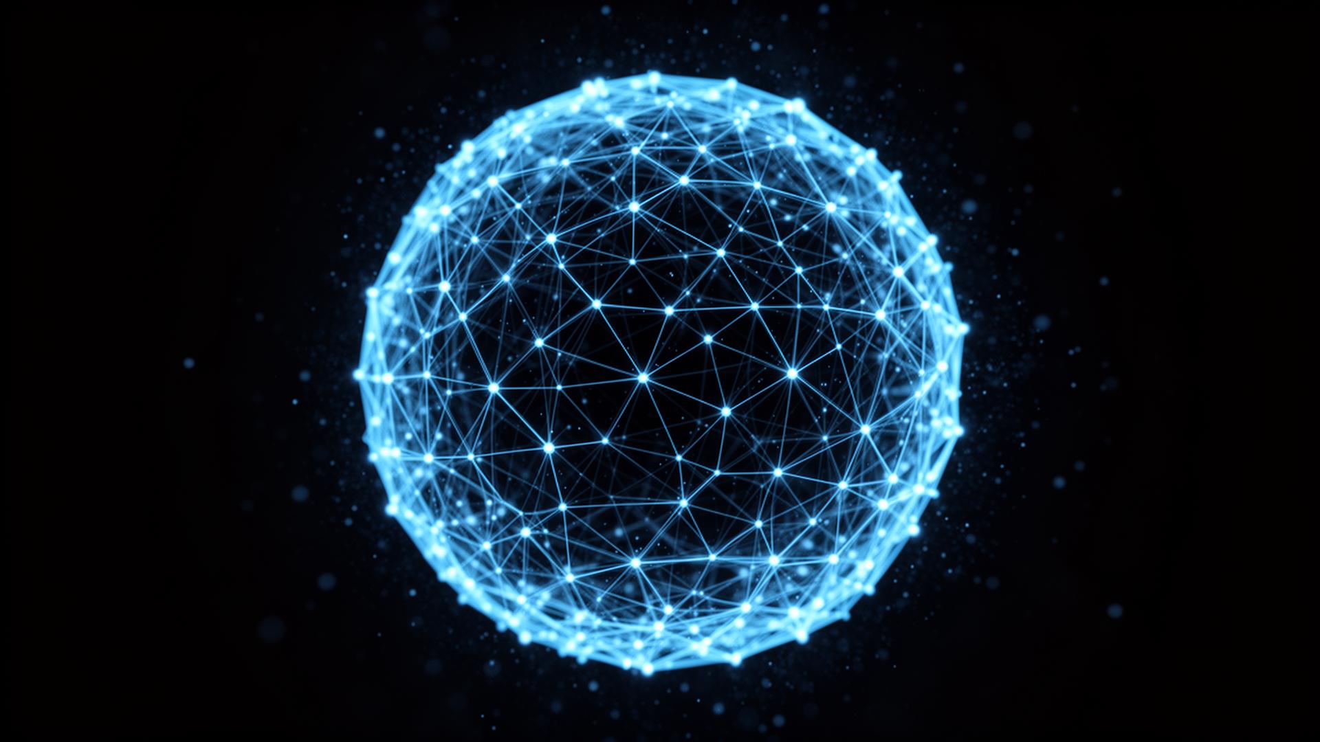 Abstract AI neural network mesh visualization